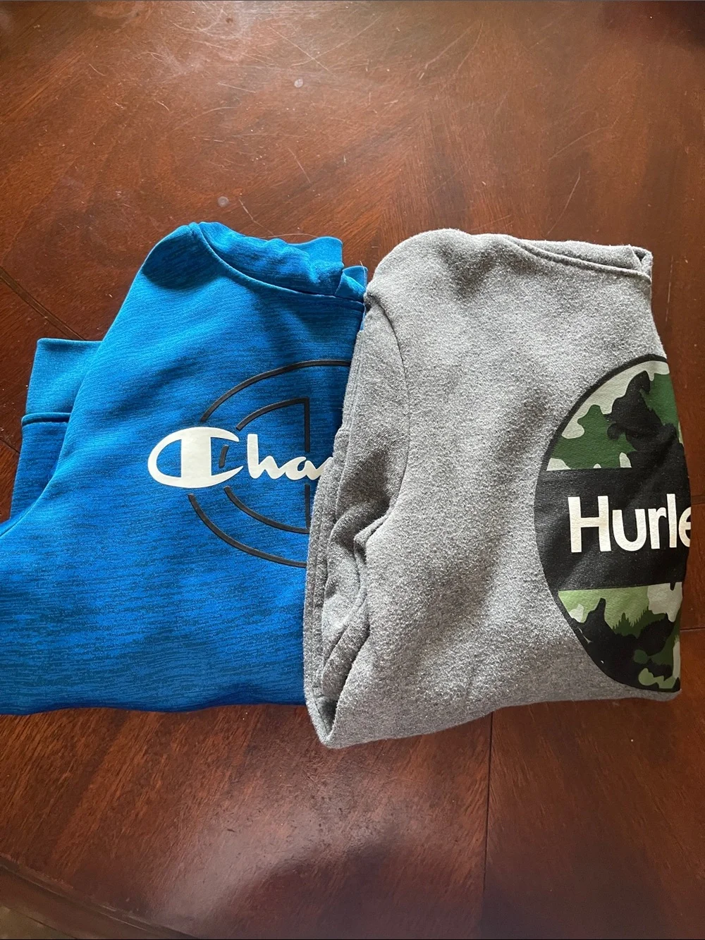 Lot of 2 Boys Hurley & Champion Pullover Hoodies Size 10/12